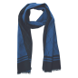 Preview: Scarf Shawl 100% Silk Flannel Jacquard extra long Blue Dark Blue Diamond